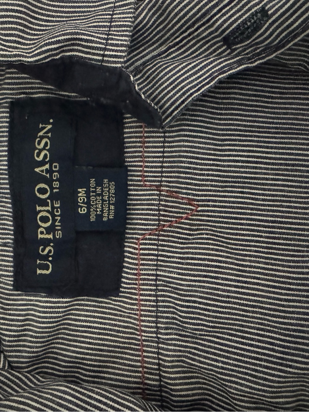 U.S. Polo Assn. Men's Navy and White Narrow Stripe Button-Down Shirt